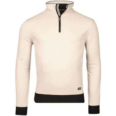Baileys Trui Sweatshirt Half Zip 2-Tone Oxford Doubleface Jacquard Interlock Beige / male