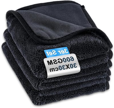 SnelShoppen - Microfibre Doeken XXL 3 Stuks – Auto Droogdoek 600 GSM – Lintvrij & Streeploos – Super Absorberende Doek voor Auto Detailing, Polijsten