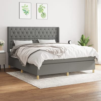 vidaXL - Boxspring - met - matras - stof - donkergrijs - 160x200 - cm