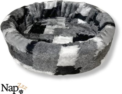 NapZZZ Hondenmand/Kattenmand - Mix Blok Zwart - 46 x 40 x 13 cm