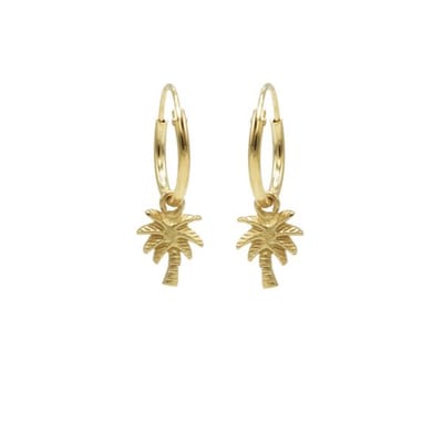 Karma Symbols oorbel M1418 Palm Tree Goud