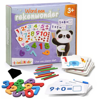 Leren Rekenen voor Kinderen – Montessori Rekenspel met Cijfers en Sommen – Educatief Speelgoed 3+ – Intellikids