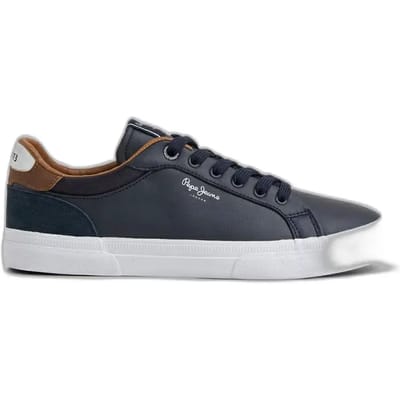 Pepe Jeans Court De Kenton navy lederen sportschoenen