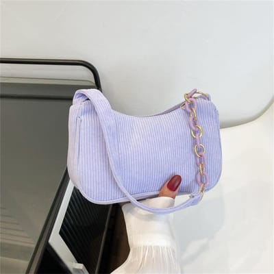 Mode Vintage Handtassen Dames Herfst Winter Corduroy Onderarmtas Rits Schouder Kleine Tassen Vrouwelijke Zachte Casual Clutch Handtas