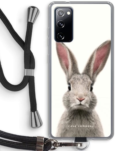 Case Company® - Hoesje met koord geschikt voor Samsung Galaxy S20 FE / S20 FE 5G hoesje met Koord - Daisy - Telefoonhoesje met Zwart Koord - Bescherming aan alle Kanten en Over de Schermrand