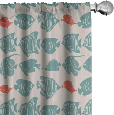 ABAKUHAUS Nautische Voorhangen – 2x75x175 cm – Microvezel – Multicolor