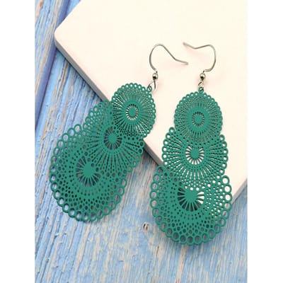 2 stuks Legering Dames Oorbellen Temperament Macaron Rond Geometrie Bloemen Snoep Kleurrijke Oorbellen gray