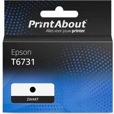 PrintAbout huismerk Inktcartridge T6731 Zwart Geschikt voor Epson