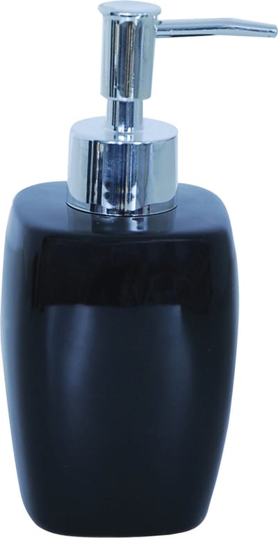 MSV Zeeppompje/dispenser - Montreal - keramiek - zwart - 7 x 16 cm - 260 ml