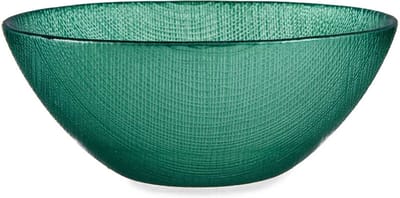 Vivalto Kommetjes/serveer schaaltjes/soepkommen - Murano - glas - D15 x H6 cm - groen - Stapelbaar