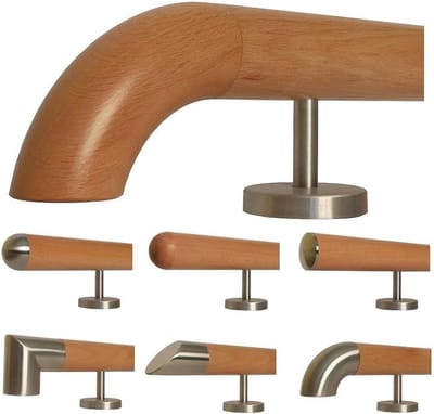Beuken trap leuning - Handgreep RVS - Veilig traplopen - Eenvoudige montage - 60 cm - Roestvrij staal