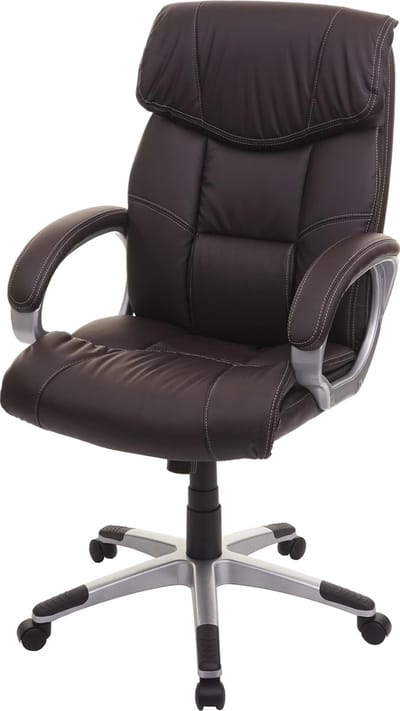 Bureaustoel MCW-A71, directiedraaistoel, kunstleer ~ koffiebruin