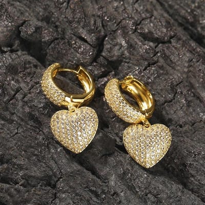 Huitan Nobele Hart Druppel Oorbellen voor Vrouwen Romantisch Schitterend Aantrekkelijk Piercing Accessoires Trendy Exquise Bruiloftssieraden black
