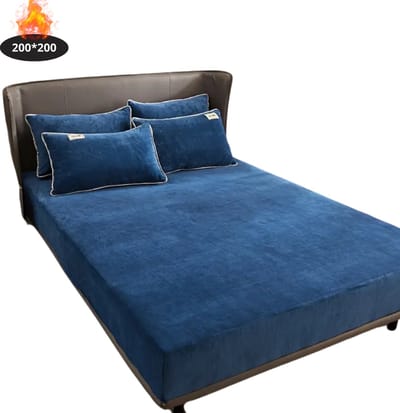 Nivard Effen Hoeslaken - Beddengoed - Fitted Sheet - Bed - Slaapkamer - Blauw 200x200