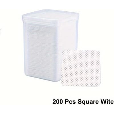 Lot de 200 lingettes non pelucheuses pour enlever le vernis à ongles en gel, lingettes nettoyantes pour colle à ongles, tampon magique Solft blanc