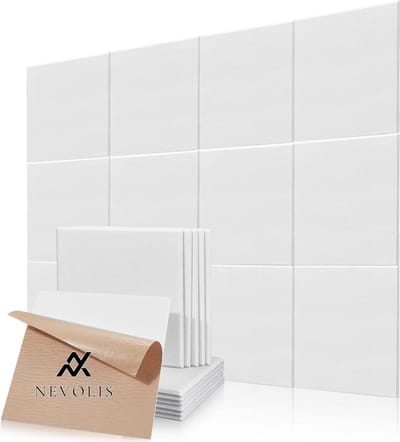Nevolis 24 Pieces Square Acoustic Plates Self Adhesive Soundproofing High Density Sound Insulation for Wall Ceilings Wood Door Sound Insulation Panel Plates .