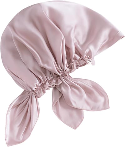 Roze zijden bonnet voor lang haar, verstelbare zijden haarbonnet, 100% pure moerbeizijde slaapmuts, zijden bonnet voor slapende vrouwen, krullend haar