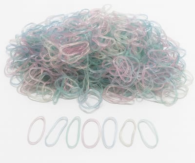 Set van 1000 transparante pastel mini haar elastiekjes – dunne elastiekjes voor vlechten, kinderhaar en detailwerk – flexibel en licht – 1000 stuks