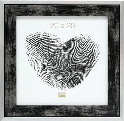Deknudt Frames fotolijst S43RE2 - zwart - zilverkleurige rand - 20x20