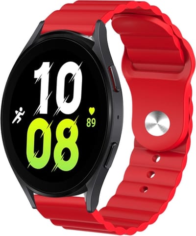 Siliconen bandje - geschikt voor Samsung Galaxy Watch 7 / Watch FE / Watch 6 / Watch 6 Classic / Watch 5 / Watch 5 Pro / Watch 4 / Watch 4 Classic / Watch 3 41 mm / Active / Active 2 / Watch 42 mm - rood
