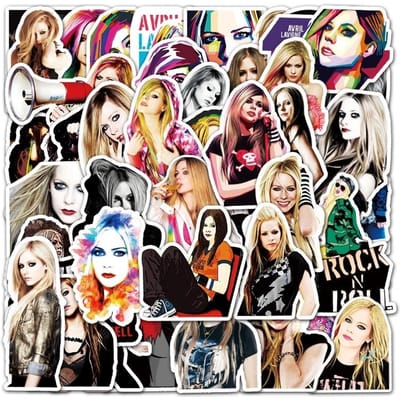 10 30 50 Stuks Singer Avril Lavigne Graffiti Stickers Decal Laptop Skateboard Fiets Gitaar Telefoon Auto Cool Waterdichte Sticker Kind Speelgoed black