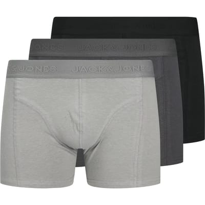 JACK&JONES ADDITIONALS JACORDINARY TRUNKS 3 PACK NOOS Heren Onderbroek - Black Dark Grey - Light Grey