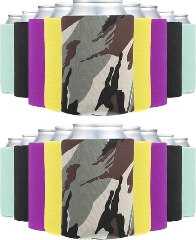 100 Stuks Vouwbare Isolerende Koelcovers voor Blikjes en Flessen, Perfect voor Feesten en Evenementen, Multicolor