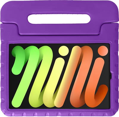 Hoesje - Geschikt voor Apple iPad Mini 7 (2024) - 8.3 inch - 7e Generatie - Kinderhoes Shockproof Bumper - Kidsproof Case - Tablet Hoes - Kinder Hoes Cover - Paars