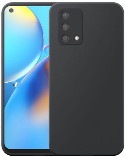 Geschikt voor Oppo A74 4G Telefoonhoesje Zwart Flexibel Siliconen TPU hoesje - Flexible Back Cover Case Siliconen TPU - Zwart - Smartphonica geschikt voor Oppo A74 4G
