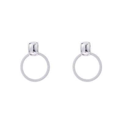 Go Dutch Label Oorknoppen bewerkte cirkel Zilver