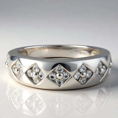 Cavill - Zilveren Ring met 28 Ronde Briljant Geslepen Zirkonen (0,787 ct) - 925 Sterling Zilver - Brede Moderne Ring - Elegante Zilveren Sieraden