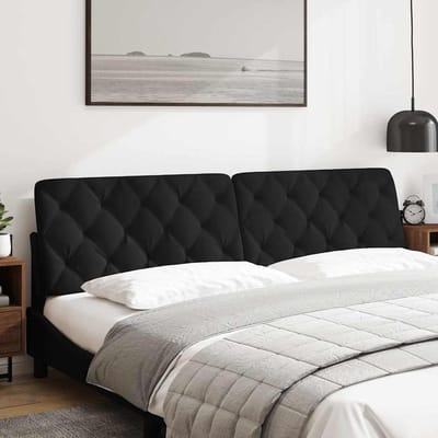 vidaXL - Hoofdbordkussen - 200 - cm - fluweel - zwart
