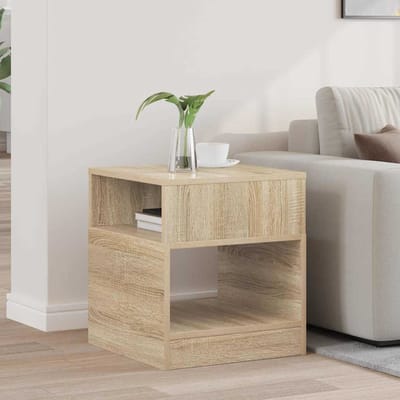 vidaXL - Bijzettafel - Sonoma - Eik - 40,5 - x - 40 - x - 45 - cm - Bewerkt - hout