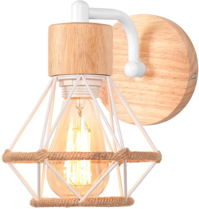 Vintage Wandlampen Industrieel E27 Binnenwandlamp voor Slaapkamer Keuken Gang Wit