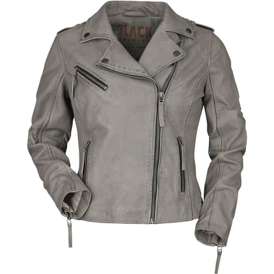 Black Premium by EMP Lederen jas - All Over The Road - M - voor Vrouwen - grijs