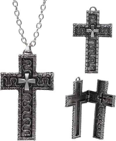 Moderne Kruis Ketting met Geheim Doosje en Opvallende Pendant voor Mannen en Vrouwen, Perfect voor Cosplay, Kostuums en Dagelijkse Mode