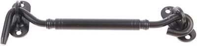 Cabinehaak Ooggrendel - Deursluiting Hekhaak - Extra Veiligheid - Roestvrij Staal - 6 Inch - Zwart Zilver