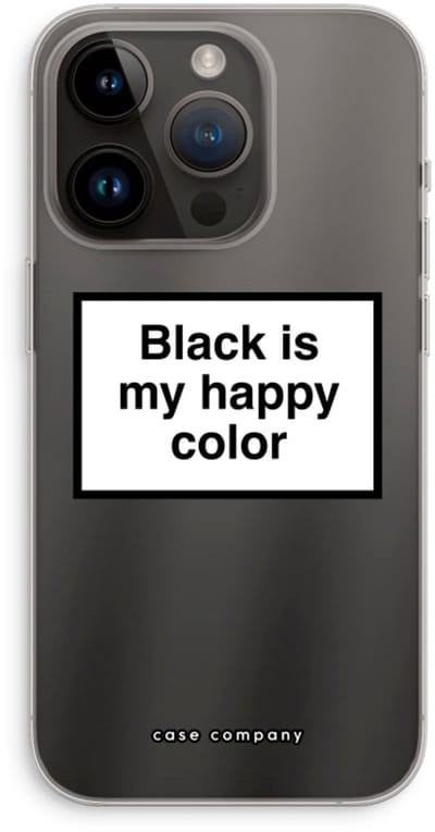 Case Company® - Hoesje geschikt voor iPhone 14 Pro hoesje - Black is my happy color - Soft Cover Telefoonhoesje - Bescherming aan alle Kanten en Schermrand