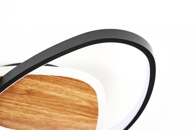 Licht-Erlebnisse - Herlohn - LED - Plafonnière - Kleurverandering - 3000/4000/6500K - 4800lm - Dimbaar - van - Hout aluminium - in - Natuur zwart