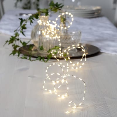 Star Trading sprookjesverlichting Dew Drop Mold, LED, dauwdruppel, zilver, natuurlijk wit, vormbaar, 2,25 m