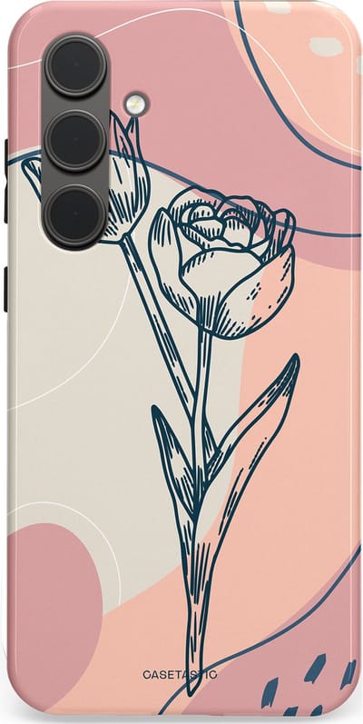 Casetastic Hoesje Geschikt voor Samsung S24 Plus - Stijlvolle Beschermende Duo-layer Case - Sierlijke tulp