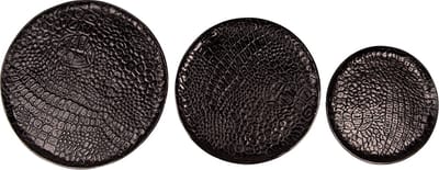 Clayre & Eef Decoratie Dienblad Set van 3 Ø 40 cm Zwart Aluminium