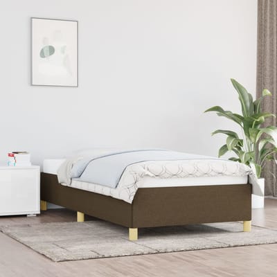 vidaXL - Bedframe - zonder - matras - 90x190 - cm - stof - donkerbruin