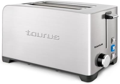 Rooster met slots - Dubbel broodrooster - Snel ontbijten - Extra lange slots - 1400 Watt - Zilverkleurig