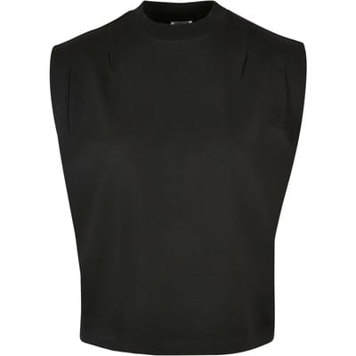 Urban Classics - Orgnaic Heavy Pleated Shoulder Mouwloze top - XS - Zwart