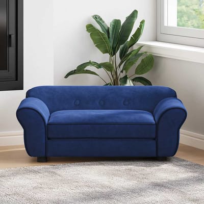 vidaXL - Hondenbank - 72x45x30 - cm - pluche - blauw