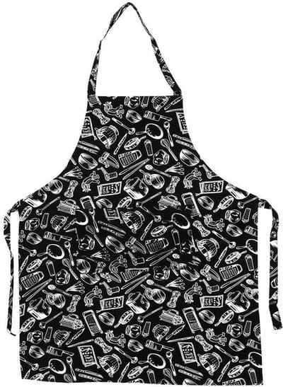 Verstelbare Unisex Schort met 5 Patroons, Polyester Bib Schort met 2 Zakjes voor Koken, Catering en Restaurantgebruik