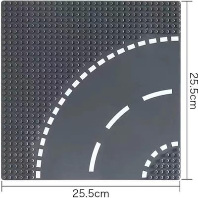 25,5x25,5cm Bouwstenen Basisplaat Stadsweg Straat Recht Kruispunt Bocht T-splitsing Kinderen Bakstenen Speelgoed