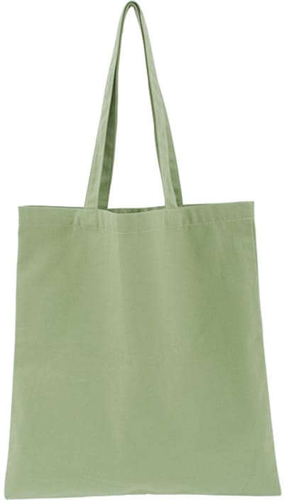 Effen canvas tas - 38 x 42 cm - Draagtas - Katoenen tas met twee lange handvatten - Boodschappentas (Bamboo green)
