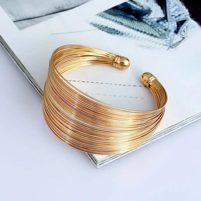 Bracelets en acier inoxydable pour femmes, manchette large et ouverte, bijoux vintage en métal